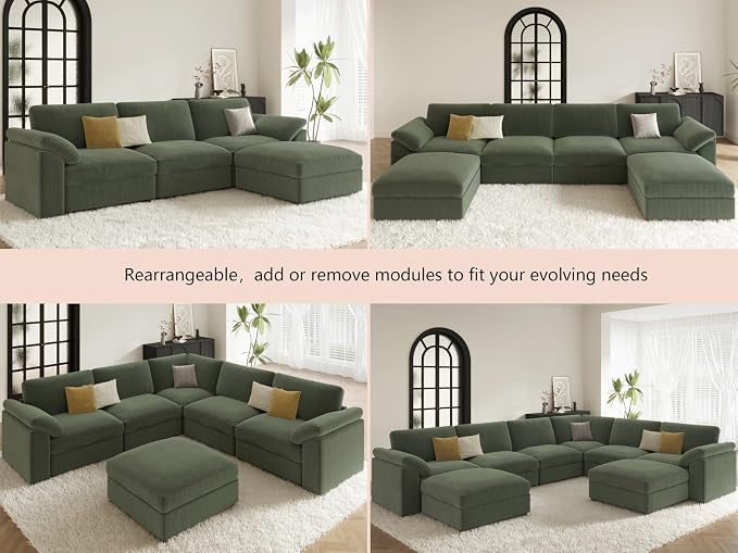 EASE MOOSE Sectional Modular Sofa, Comfty 3 Seat Cloud Couch, FSC Certified - Image 7