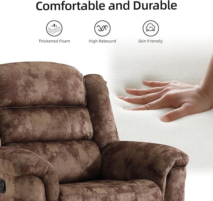 EBELLO 2 Pieces Reclining Couch Furniture Set, Overstuffed Reclining Loveseat - Image 5