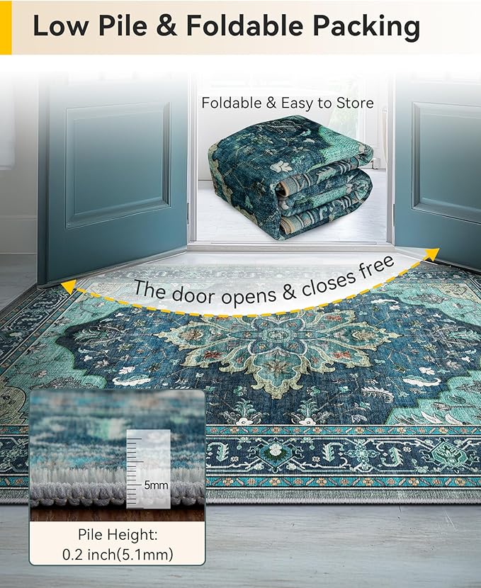 RELEANY Area Rugs 3'x12' Runner Rug Non Slip Washable - Image 4