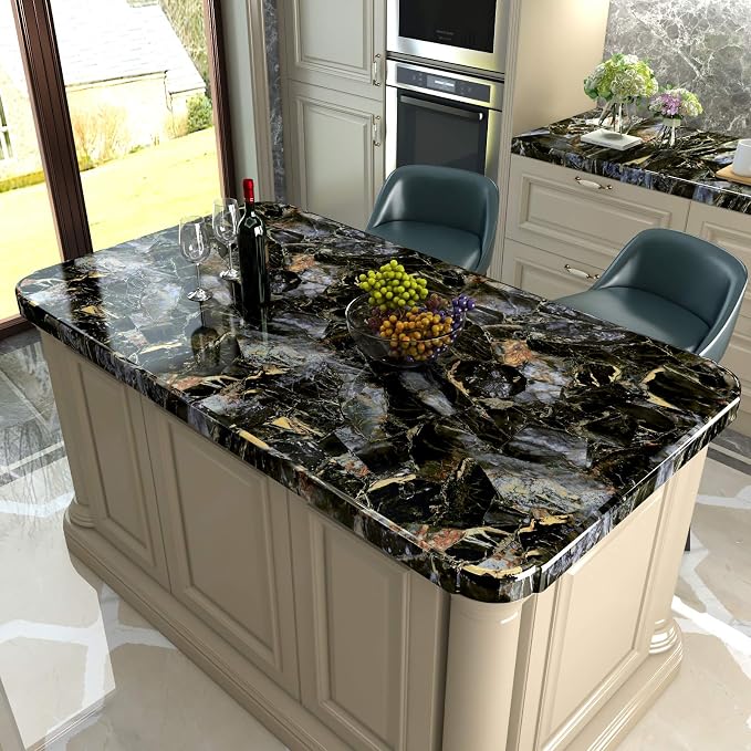 LACHEERY Large Wide 160 x 36 inch Sapphire Look Marble Contact Paper Waterproof - Image 6