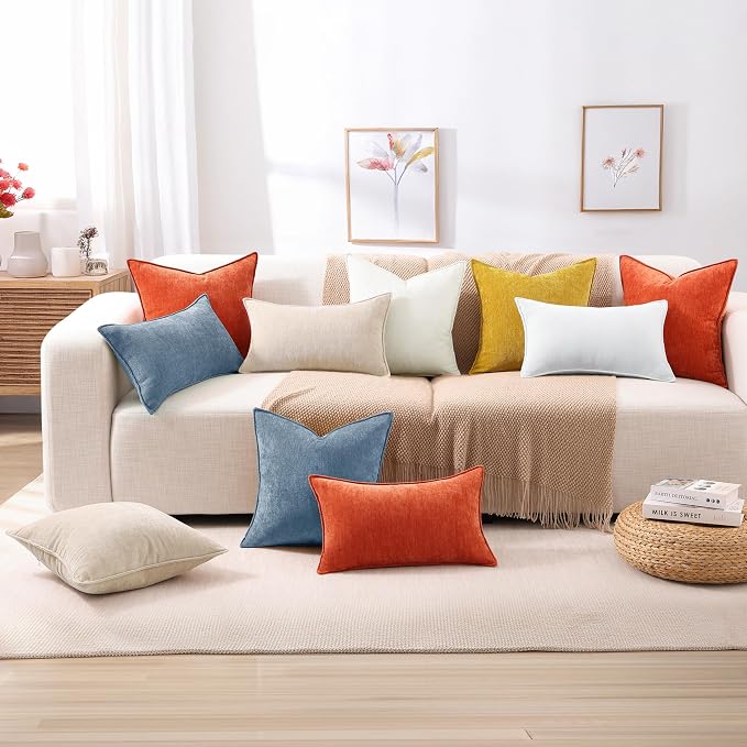 decorUhome Summer Couch Euro Sham Throw Pillow Covers 22x22 Set of 2, - Image 8