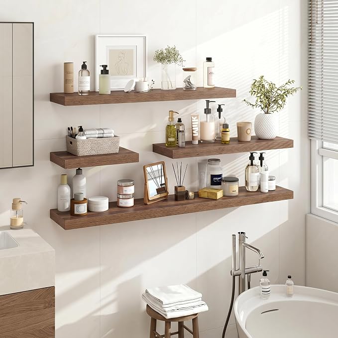 Acovy 36 Inch Floating Shelves, Wooden Shelves - Image 2