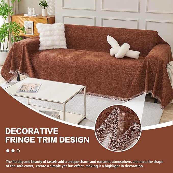 DREAMINGO Sofa Covers Washable Thick Chenille Couch Cover - Image 5
