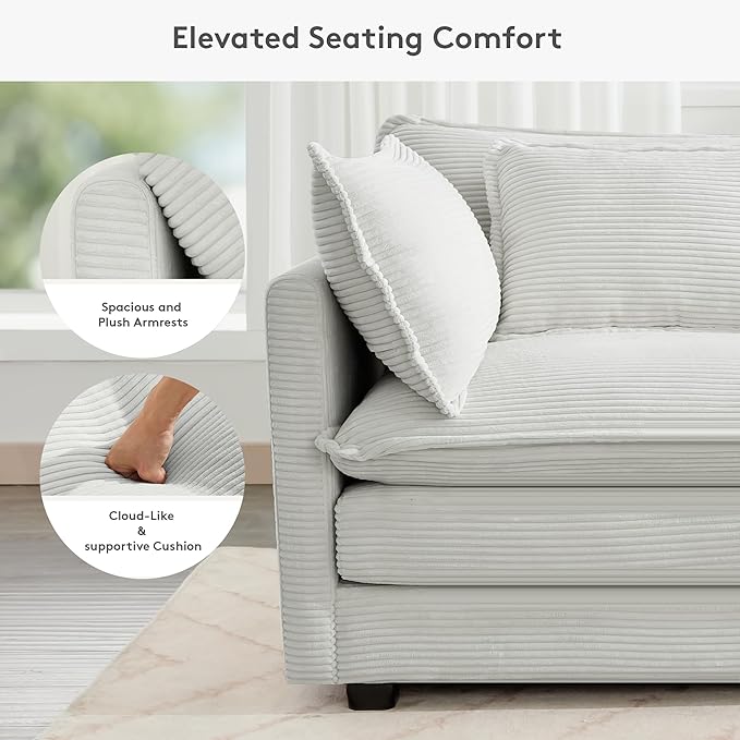 ROWHY 150'' Modular Sectional Corner Cloud Couch, 7 Seater Sofa Big Comfy - Image 6