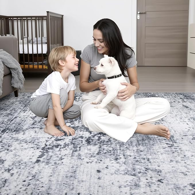 Washable Area Rug 2x3 Entryway Rug: Washable Modern Abstract Soft Thin Rug - Image 8