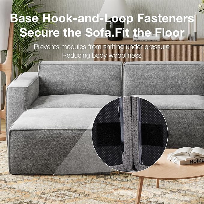 Novilla 142.5" Modular Sectional Sofa, No Assembly Cloud Sectional Couch - Image 4