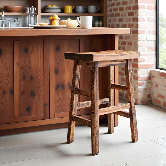 Alaterre Furniture Durango 26-Inch Tall Industrial Wood Counter-Height Stool - Image 2