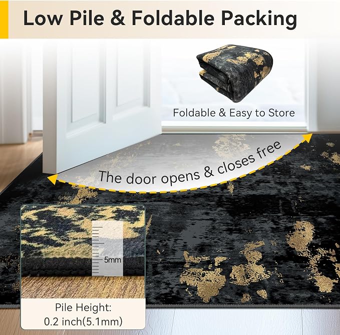 RELEANY Washable Area Rugs 3x12 Non-Slip Modern Abstract Soft - Image 4