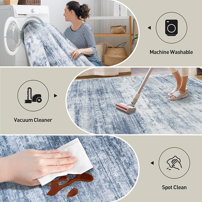 8x10 Area Rugs Washable Rug: Modern Abstract Living Room Rug Soft Anti-Skid - Image 4