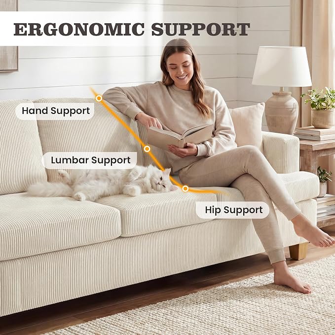 Apicizon Loveseat & 3 Seater Sofa Sets, 2 Piece Deep Seat Sleeper Sofa - Image 5