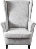 KRFOONN Stretch Wing Chair Slipcovers Jacquard 2 Piece Wingback Chair Covers by KRFOONN