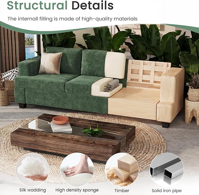 YOUDENOVA 2 Piece Set Comfy Sofa Couch, Loveseat Sofa * 2 - Image 6