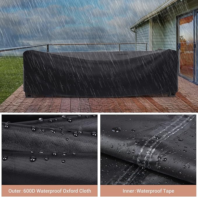 Mrrihand Patio Furniture Set Cover Waterproof, Outdoor Sectional Sofa Set Cover - Image 5
