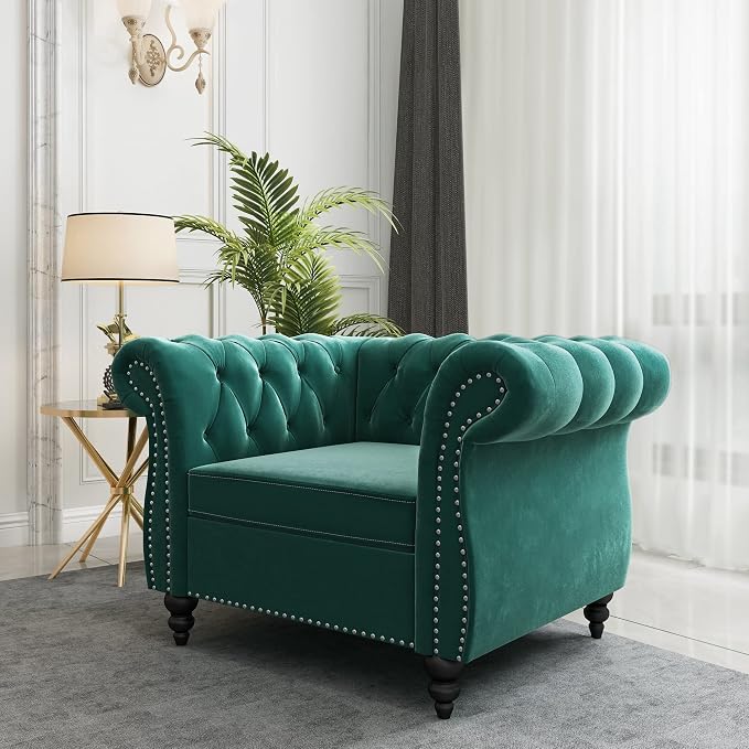 QHITTY 2 Piece Living Room Set, Sectional Chesterfield Sofa Chair Contemporary - Image 8