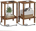 TUTOTAK End Table with Charging Station, Small Side Table with Outlets by ChoosetutotakFurnitureBuildYourCozyHome