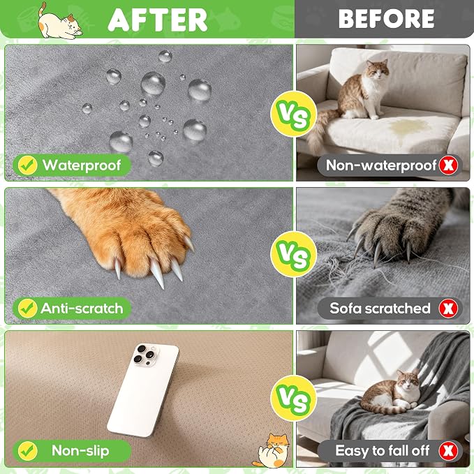 Couch Cover, Cat Scratch Resistant Sofa Cover, Waterproof Sofa Cover, Heavy - Image 9