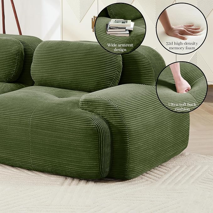 Boneless Sectional Couch, No Assembly Required, 152.7” U Shaped Modular Cloud - Image 7