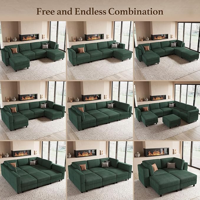 Belffin 114.2" 8 Seats Modular Sectional Sofa - Image 7