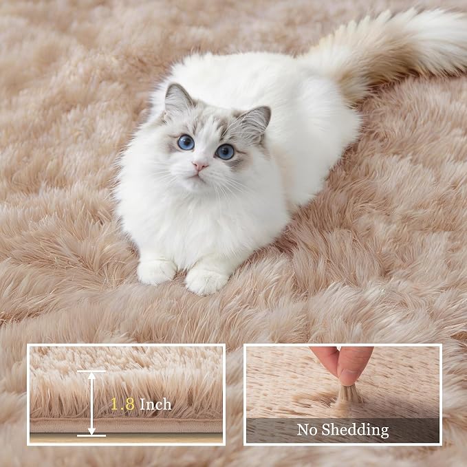 Fluffy Area Rugs 9x12 Living Room Bedroom: Ultra Soft Shag Rug Upgrade Non-Slip - Image 5