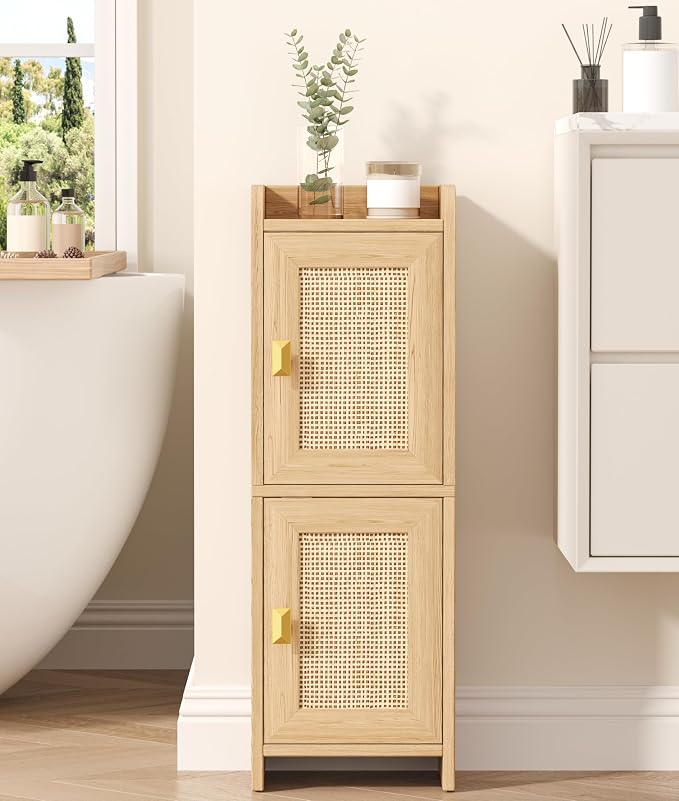 Akxomel Rattan Small Bathroom Cabinet by Akxomel