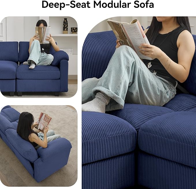 61'' Modular Loveseat Sofa, Extra Deep Seat Cloud Couch - Image 6