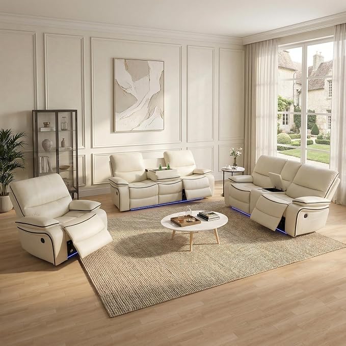 Leather Power Recliner Sofa Set by PonlivingFurniture
