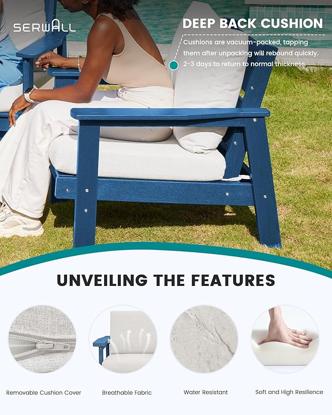 SERWALL HDPE Outdoor Couch Set of 2 - Image 3