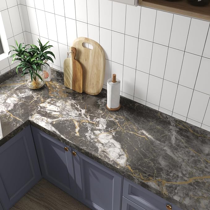 BAYYA Marble Contact Paper for Kitchen Counter Granite Countertop Peel and - Image 2