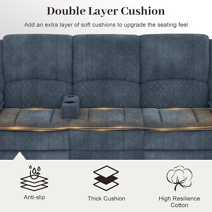 Yolsali 3 Seater Recliner Sofa Set - Image 4