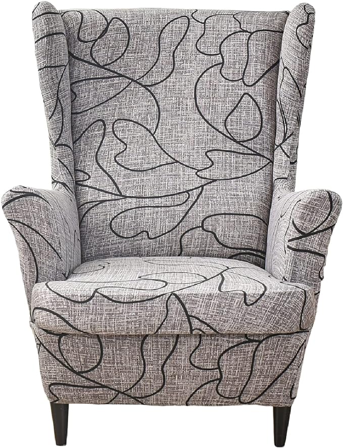 KRFOONN Wingback Chair Covers Slipcovers 2 Piece Stretch Wing Chair Covers by KRFOONN