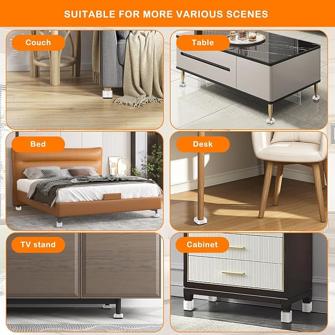 shouwuhho 12 Pack Furniture Risers Adjustable Bed Risers Heavy Duty Lifts - Image 6