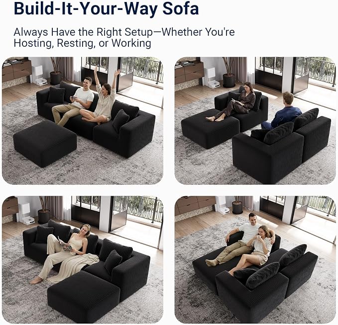 Avenco 35.4” Armless Modular Sofa Seat, Individually Wrapped Coil Support & - Image 3
