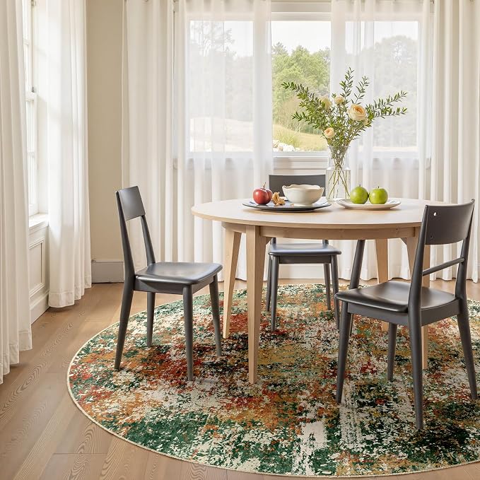 RELEANY Washable Area Rugs 4ft Non-Slip Modern Abstract Soft - Image 3