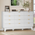 BORNOON 57" Wide Dresser for Bedroom, 12-Drawer Fluted Dresser by BORNOON