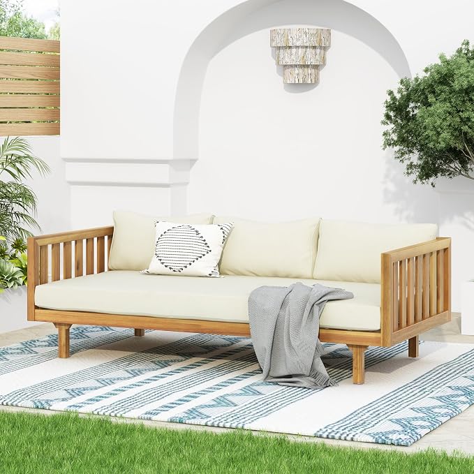 Merax Outdoor Acacia Wood Conversation Set - Image 5