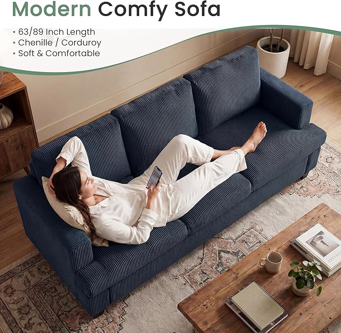 YOUDENOVA 2 Piece Set Comfy Sofa Couch, 3 Seater & Loveseat Sofa - Image 6