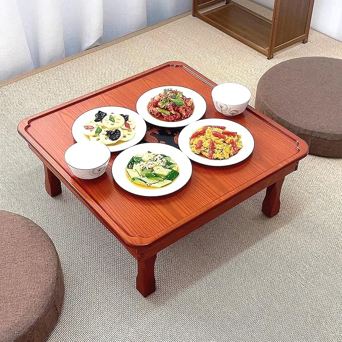 Low Coffee Table Japanese Style Solid Wood Floor Table - Image 5