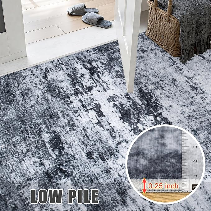 8x10 Area Rug Living Room Rug: Washable Modern Abstract Soft Thin Rug Indoor - Image 8