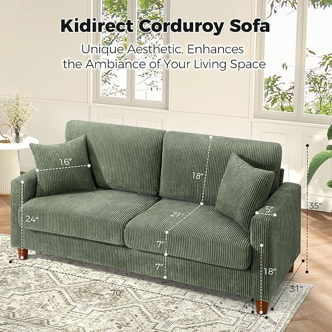 70in L Shaped Couch, Modular Sofa No Tool Assembly, Comfy Sectional Couches - Image 2