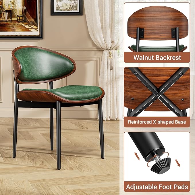YaFiti Dining Chairs Set of 2, Dining Room and Kitchen Chairs, Mid Century - Image 6