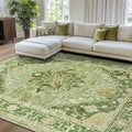 RELEANY Area Rugs 7'x9' Washable Non-Slip, Floral Vintage Distress Print by RELEANY