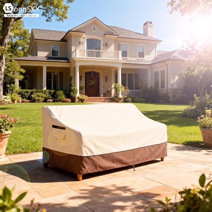 Patio 3-Seater Sofa Cover, Outdoor Couch Cover Fits up to 79W x 37D x 35H Inches - Image 6