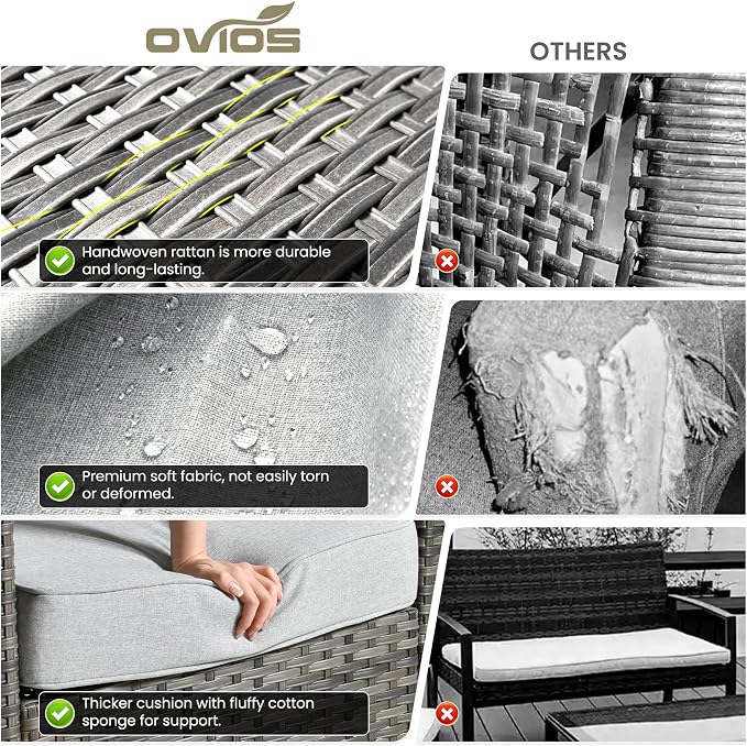 ovios 7-Piece Patio Furniture Set, Outdoor Wicker Sofa - Image 8