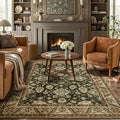 Area Rug for Living Room, 8x10 Area Rugs Washable, Retro Floral Non-Slip Carpet by Rtizon