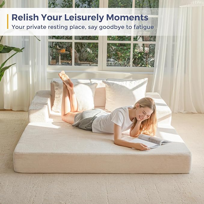 MAXYOYO Loveseat Sofa Bed, 4 in 1 Convertible Boneless Couch Folding Recliner - Image 3