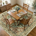 RELEANY Area Rugs Square 8ft Washable Non-Slip, Floral Vintage Distress Print by RELEANY