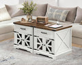 RALGEND White Farmhouse End Table Set of 2, Large End Table by RALGEND