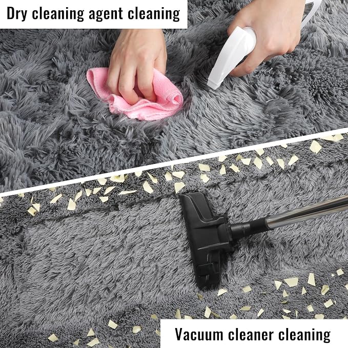 PAGISOFE Plush Area Rugs for Living Room 6x9 Ft, Ultra Soft Shaggy Grey Rugs - Image 6