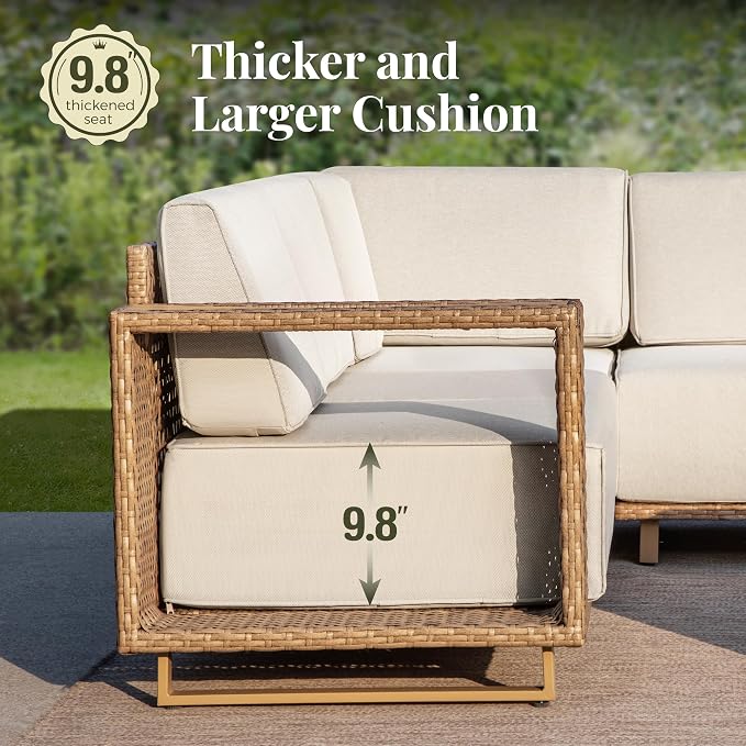 MIXPATIO 6 Pieces Patio Furniture Set, Outdoor Sectional Conversation Sets - Image 2