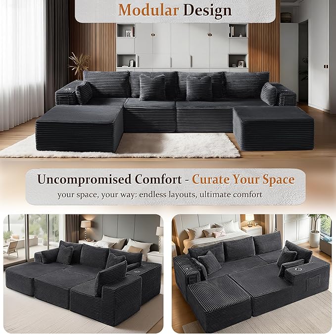 37" Cloud Sectional Couch Ottoman - Image 6
